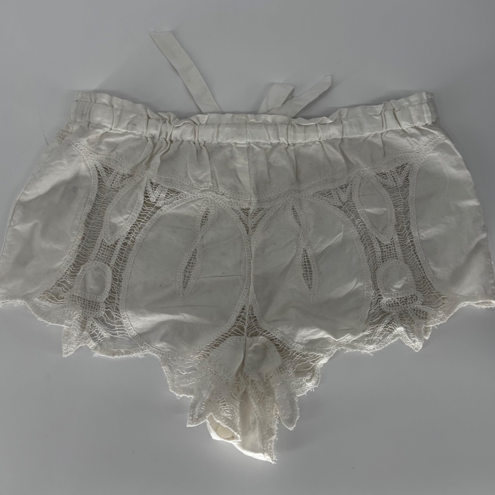 Women's White BOHO Short Size Large 063